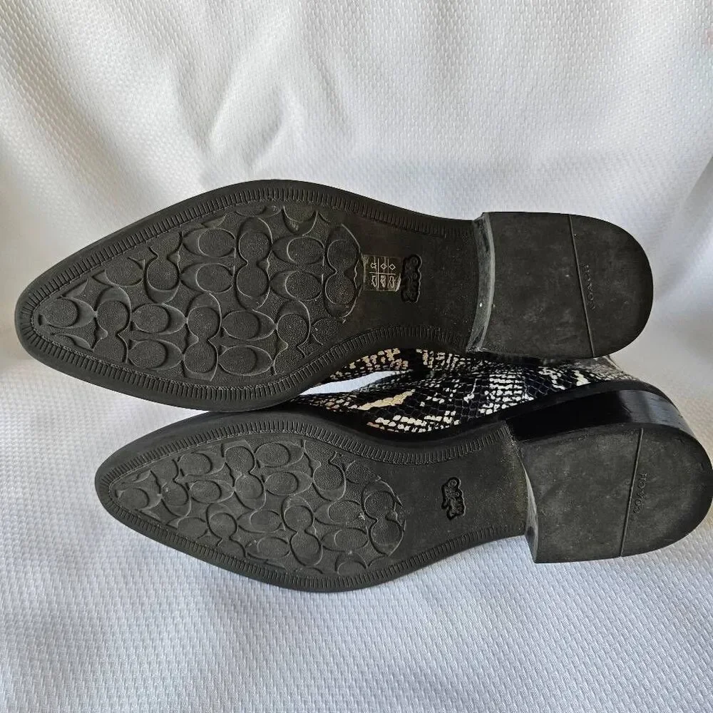 Coach Bowery Bootie in Snakeskin Size 8